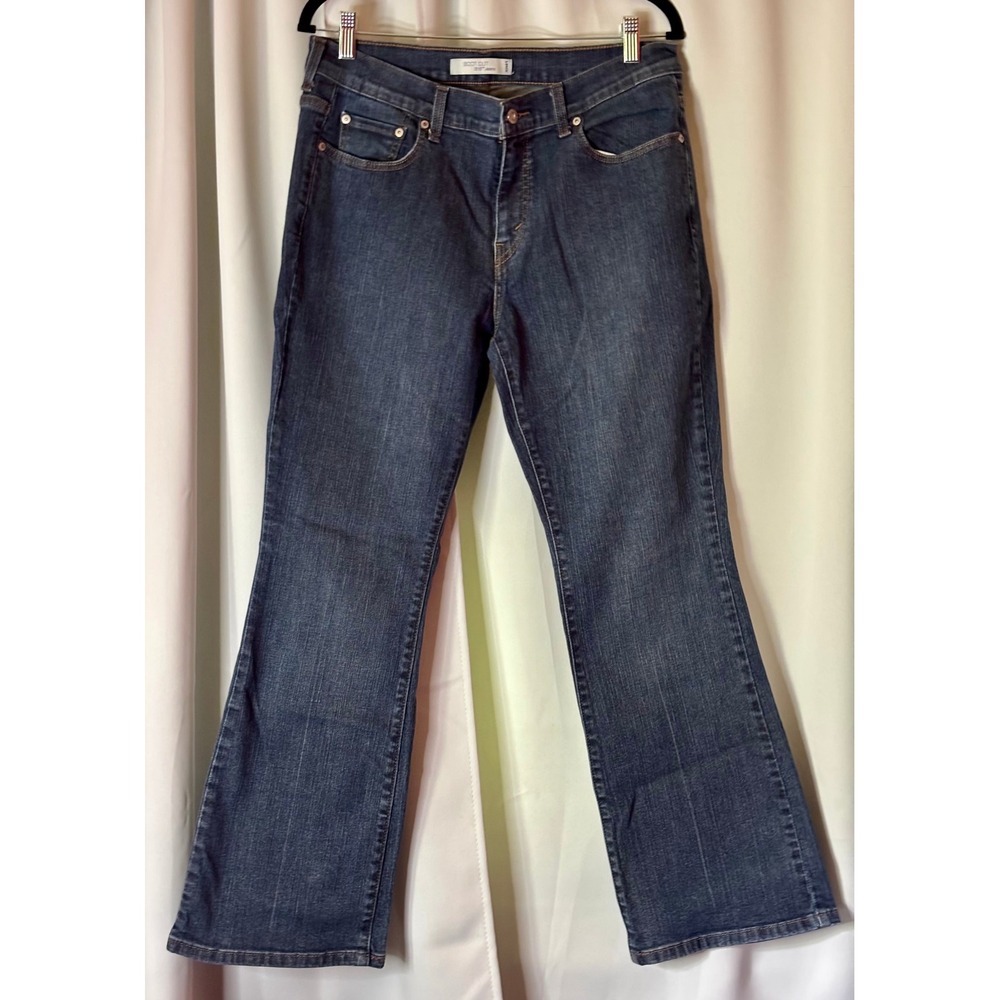 Levis 515 Bootcut Jeans Womens 12 Short Dark Wash Stretch Denim Blue